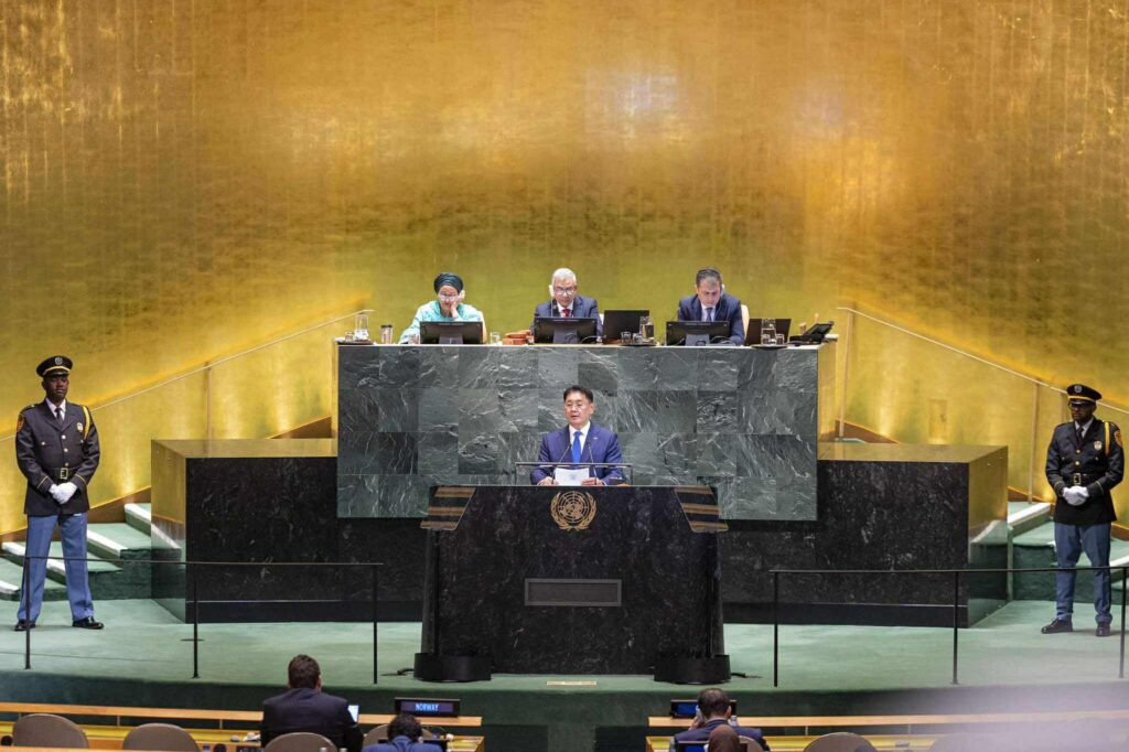 Монгол Улсын Ерөнхийлөгч У.Хүрэлсүх НҮБ-ын Ерөнхий Ассамблейн 80 дугаар чуулганы Ерөнхий санал шүүмжлэлд үг хэллээ